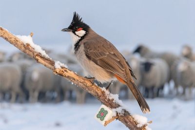 鸟类雪地栖息 鸟类雪地栖息
