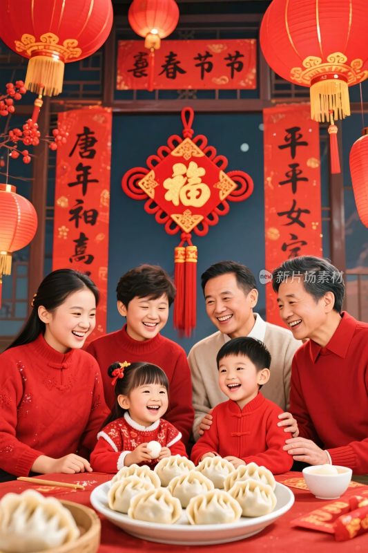 春节团圆喜庆场景