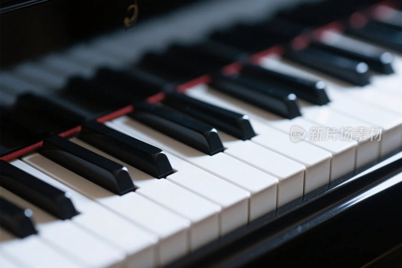 特写的钢琴黑白琴键