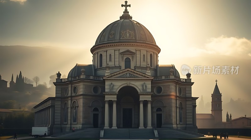 阳光下的宏伟教堂