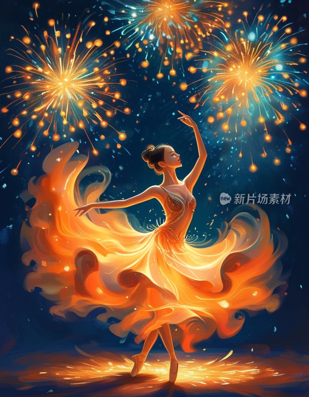 舞者旋转光影秀