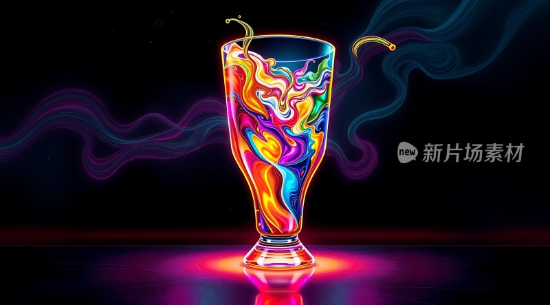 多彩玻璃杯艺术展示