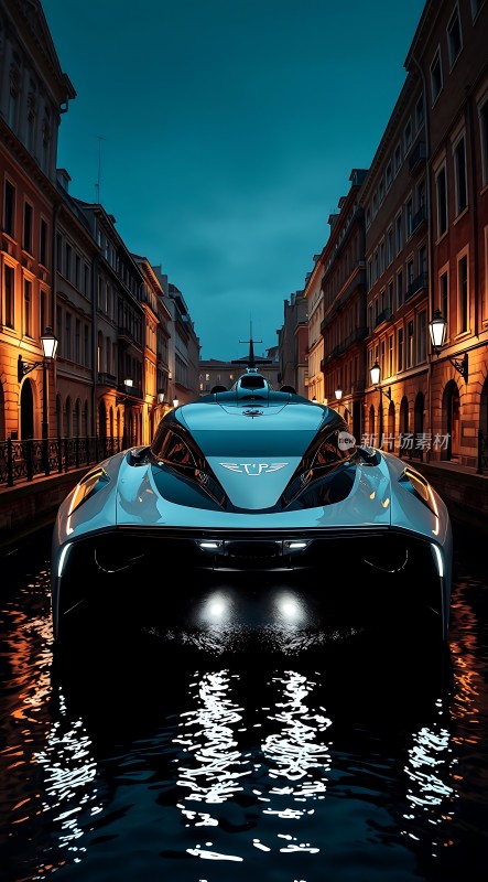 未来之城蓝色巨舰破浪而来