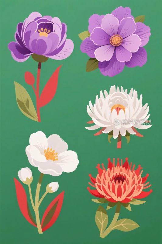 多彩花卉插画集合