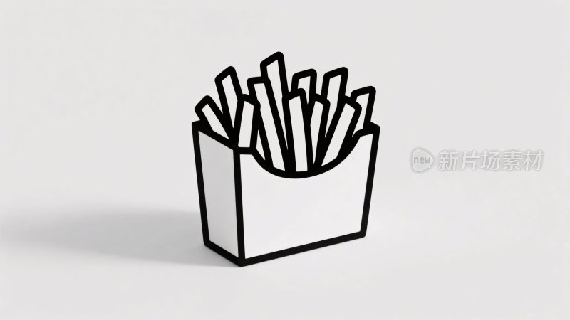 简约线条勾勒的薯条插画