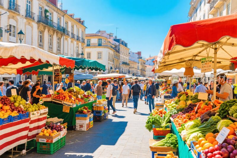 热闹的露天农贸市场