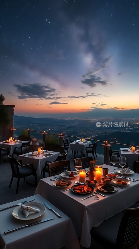 星空下的浪漫晚餐