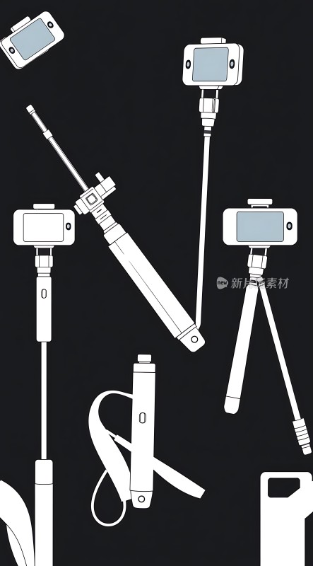 自拍神器手机与支架完美结合