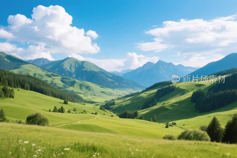 青山绿水风景图