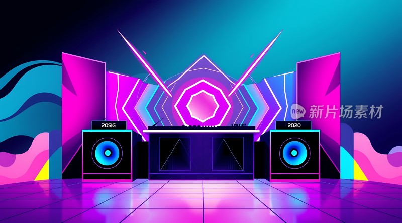 霓虹灯光舞台派对现场