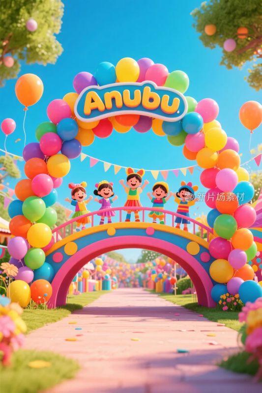 卡通气球拱门景区