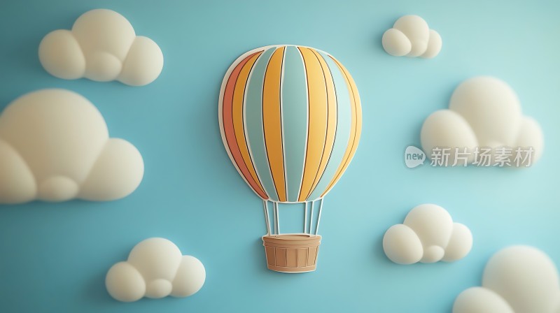 蓝天白云热气球之旅