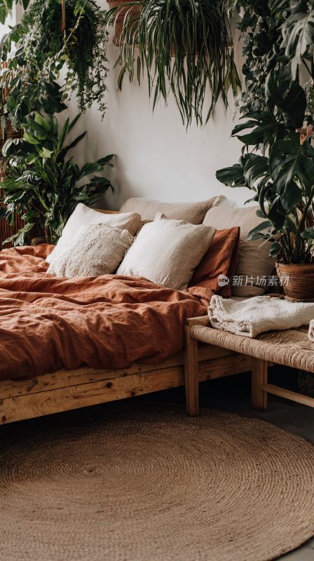 室内温馨绿植装饰卧室场景