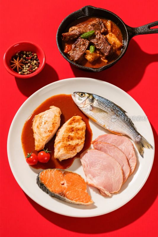 美食食材摆盘展示