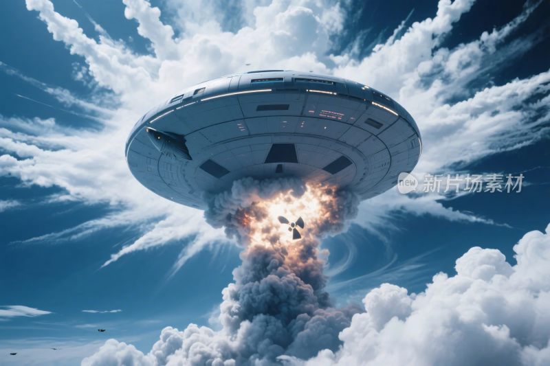 飞碟爆炸坠落场景