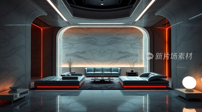 未来主义客厅设计现代简约风格科技感十足