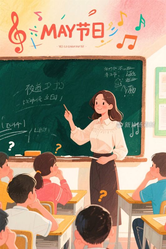 课堂音乐教学插画