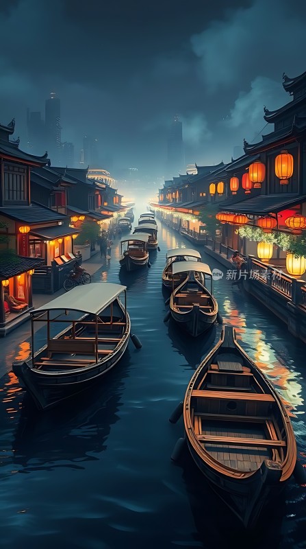 古色古香水乡夜色