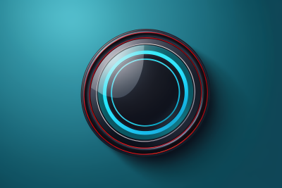 蓝色背景的相机镜头特写镜头高清图片