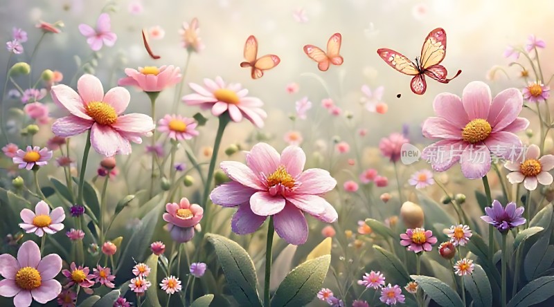 春日花海蝶舞翩翩