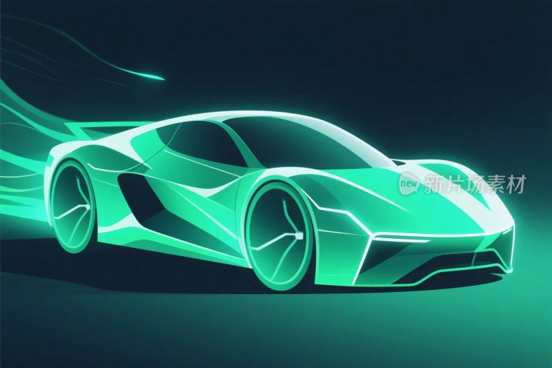 霓虹跑车插画