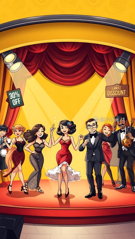 舞台上的优雅舞者与观众互动