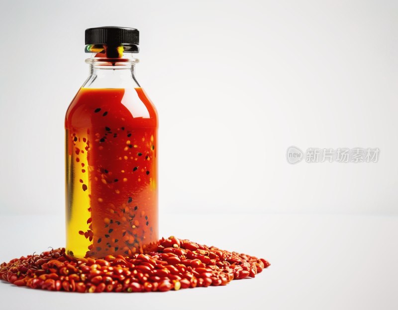 纯白背景番茄油瓶