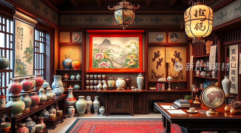 古董瓷器陈列室
