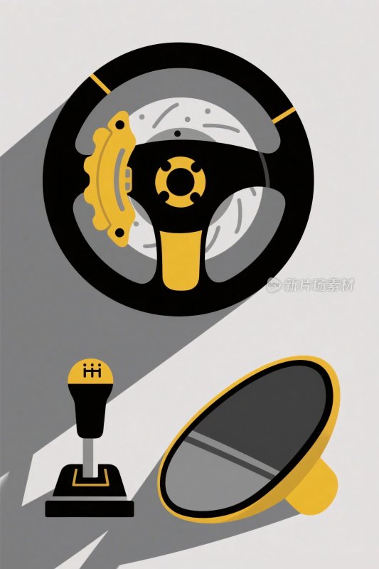 车辆驾驶元素插画