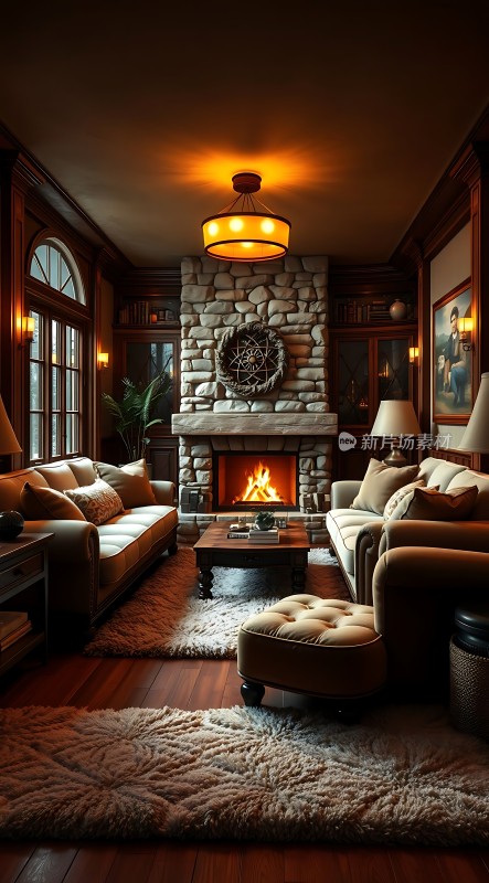 温馨壁炉客厅
