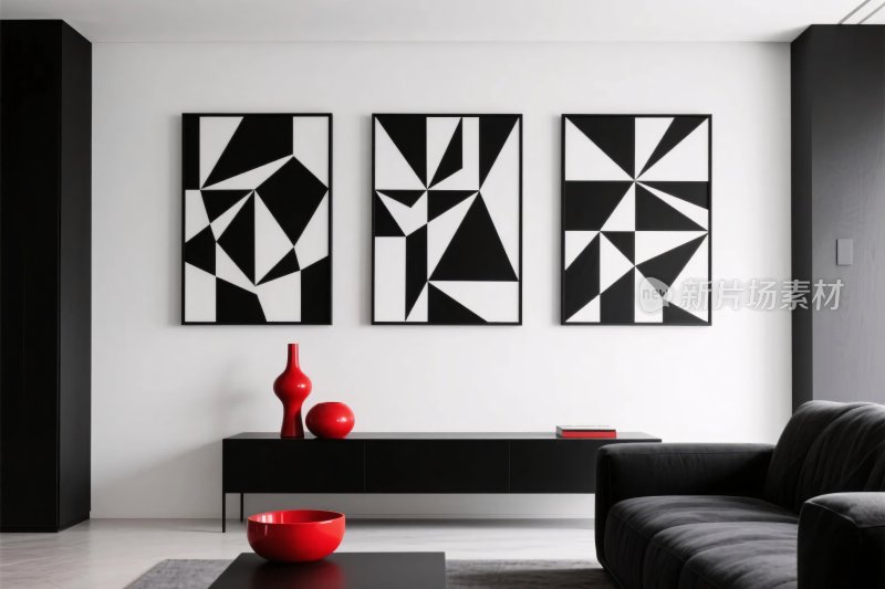 现代简约客厅装饰画布置