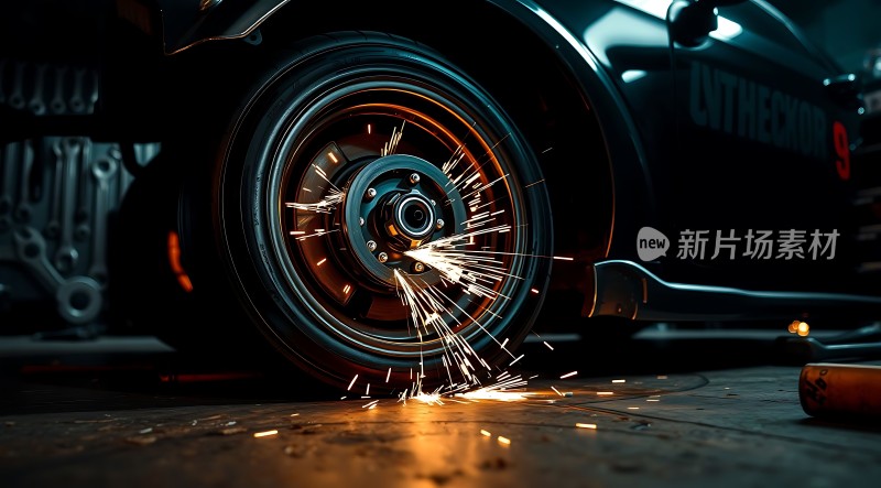 机械之美轮毂切割瞬间火花四溅