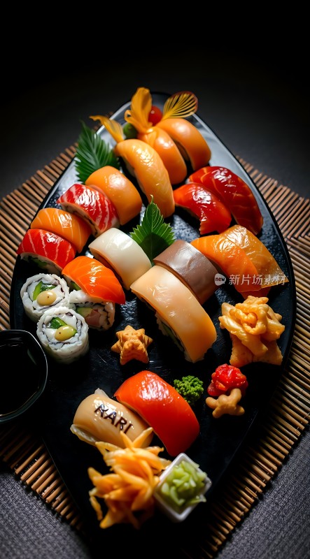 日式料理大集合寿司拼盘诱人品尝