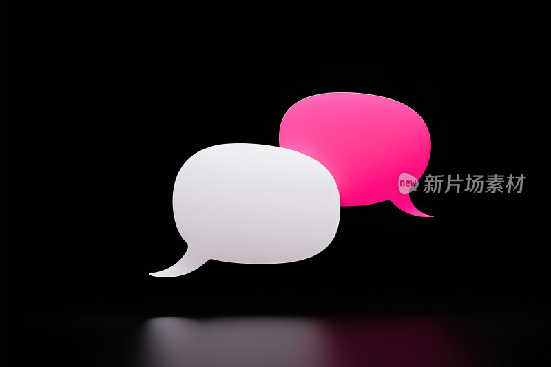 有两个语音气泡是粉色和白色的图片