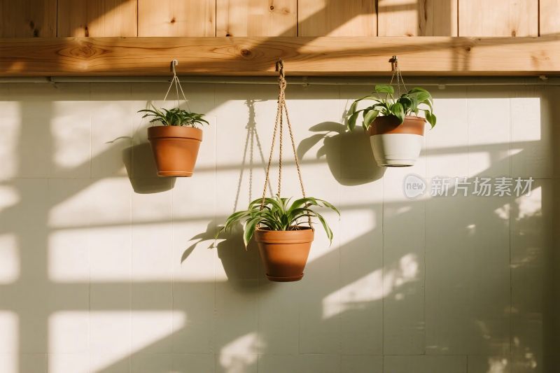 悬挂盆栽墙面装饰