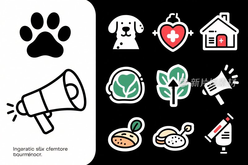 宠物护理图标插画
