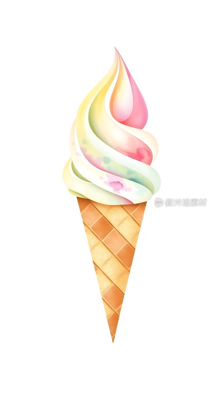 彩色冰淇淋甜筒