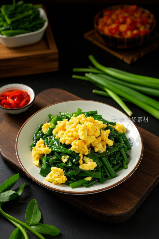 韭菜炒蛋中国传统经典美食中式家常美味食物