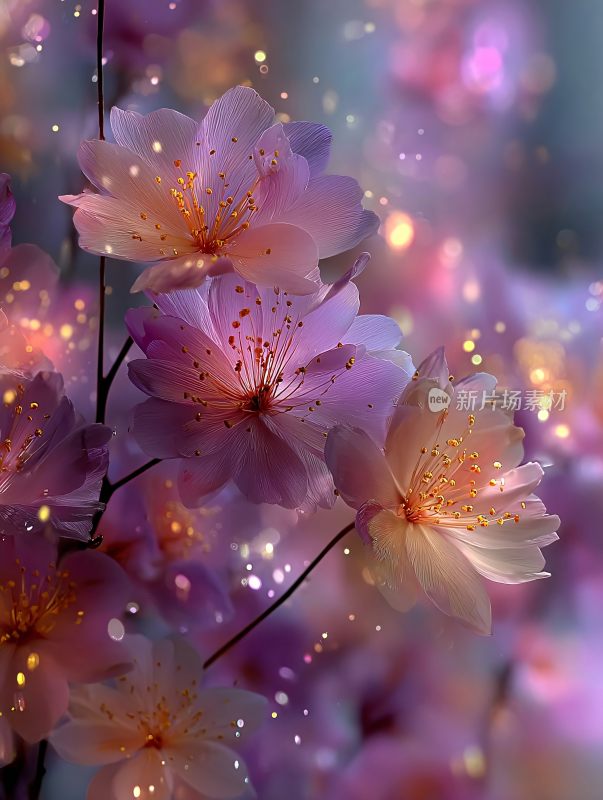 梦幻唯美的绽放樱花