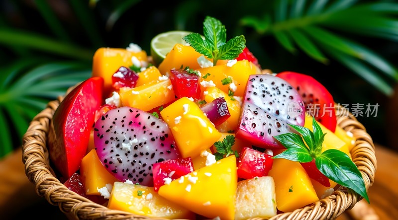 新鲜水果拼盘色彩缤纷口感丰富
