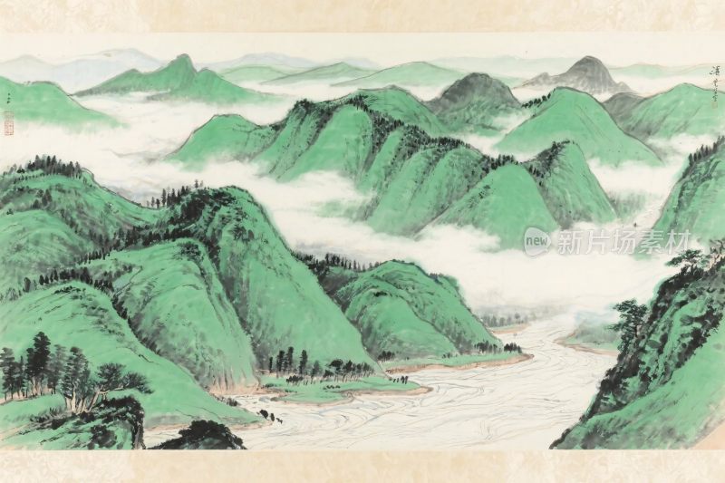 山水水墨风景画