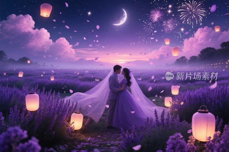 梦幻花海浪漫婚纱场景