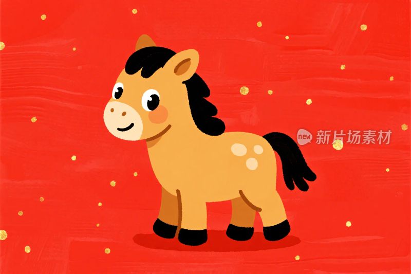 可爱卡通小马插画