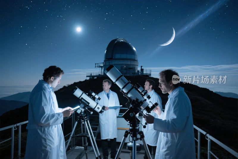天文台夜间观测场景