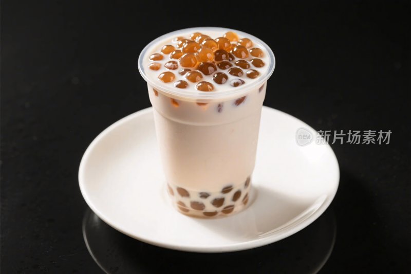 珍珠奶茶特写图