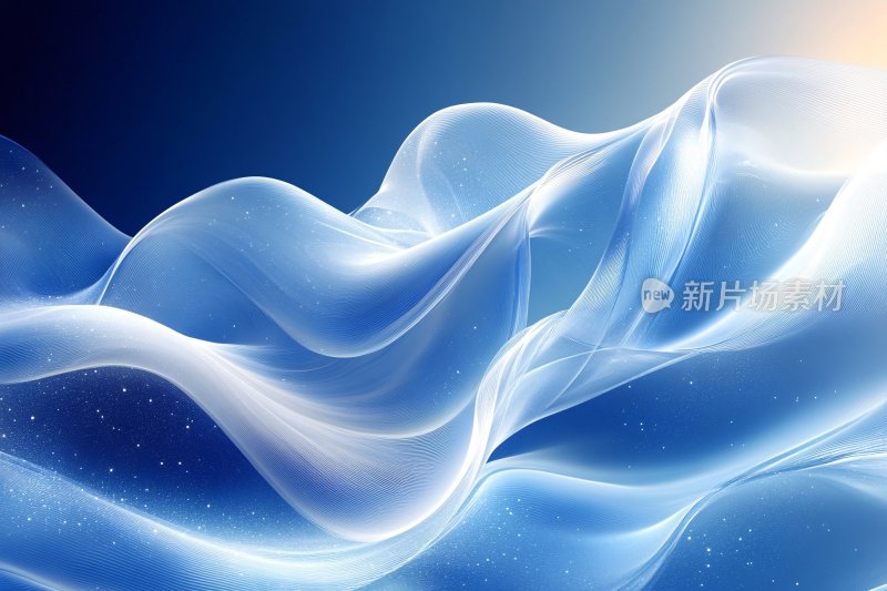蓝色流动波浪插画背景