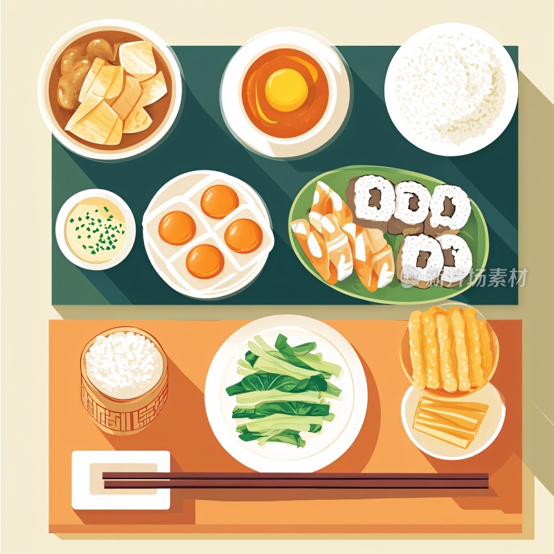 传统饮食插画