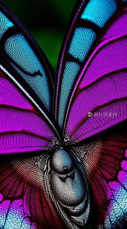 紫色蝴蝶翅膀细节之美