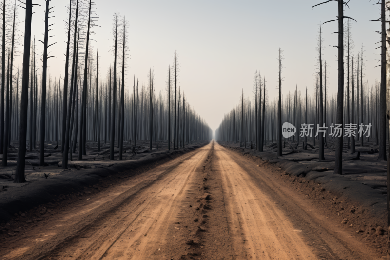 土路两侧有树木中间有土路风光风景图片