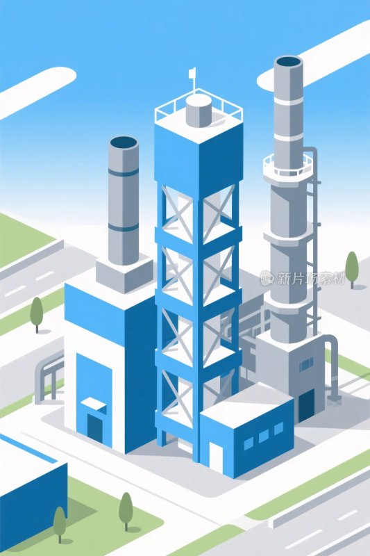 工业设施等距插画